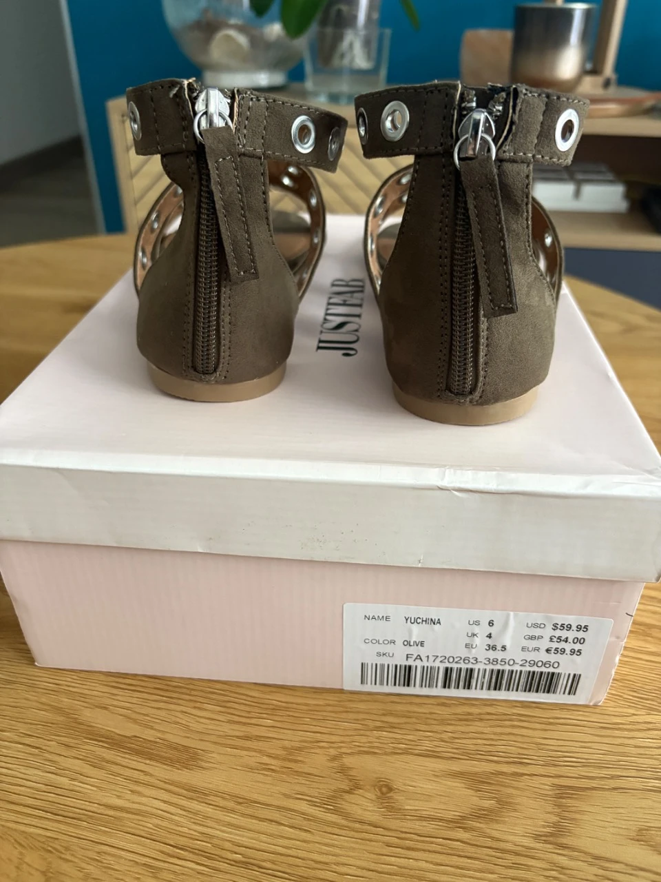 Sandálias JustFab Yuchina – Kaki/Olive – Tamanho 36.5 – Novas com caixa – photo 2